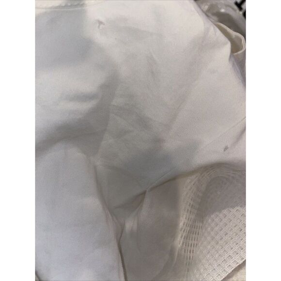 Urbane Cloth Sheer Mesh Sleeve Top Long Sleeve Button Back White - Picture 3 of 7